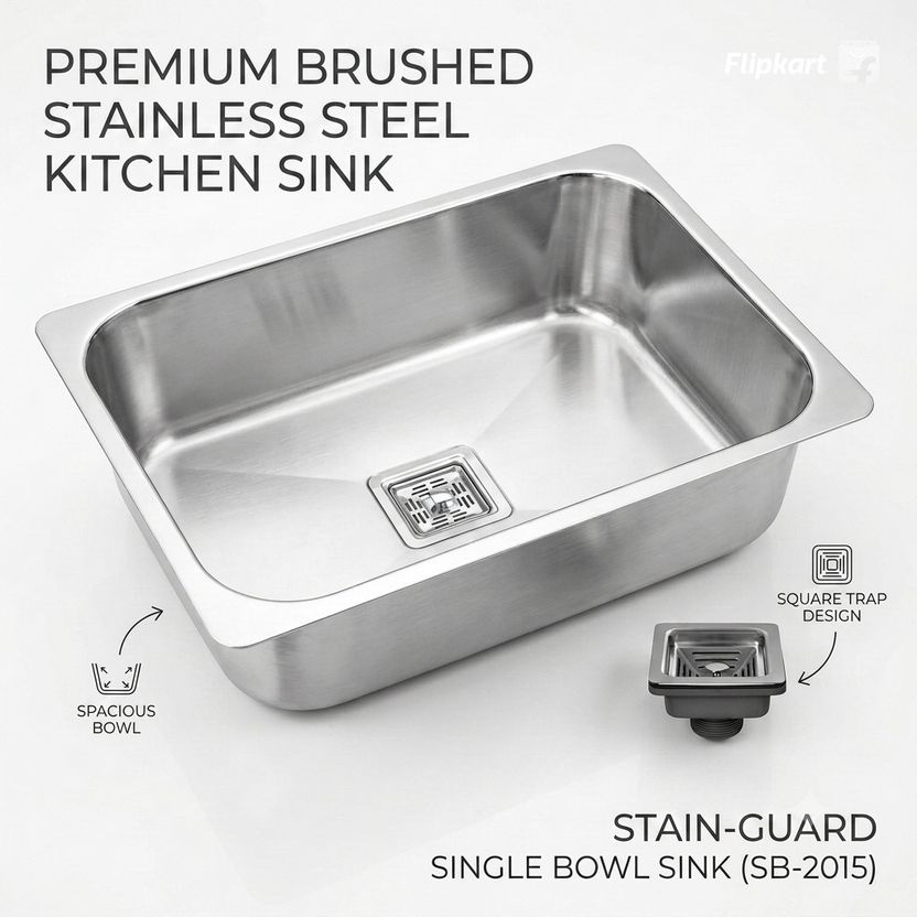 NIRALI Kitchen Sink Grace Plain 24x18x9 inch Diamond Cut - Image 2