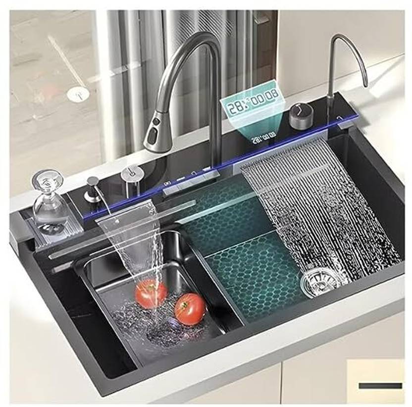 kapiraj Double Waterfall Multifunction Kitchen Sink With Digital
