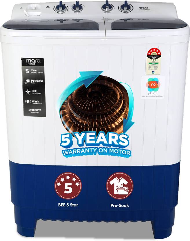 MarQ by Flipkart 8.5 kg 5 Star Rating Semi Automatic Top Load Washing