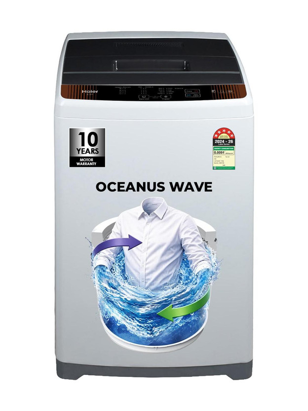 Haier 7 kg Fully Automatic Top Load Washing Machine Silver4.385,633 Ratings & 9,320 Reviews780 RPM Max Speed5 Star Rating2 Years Warranty on