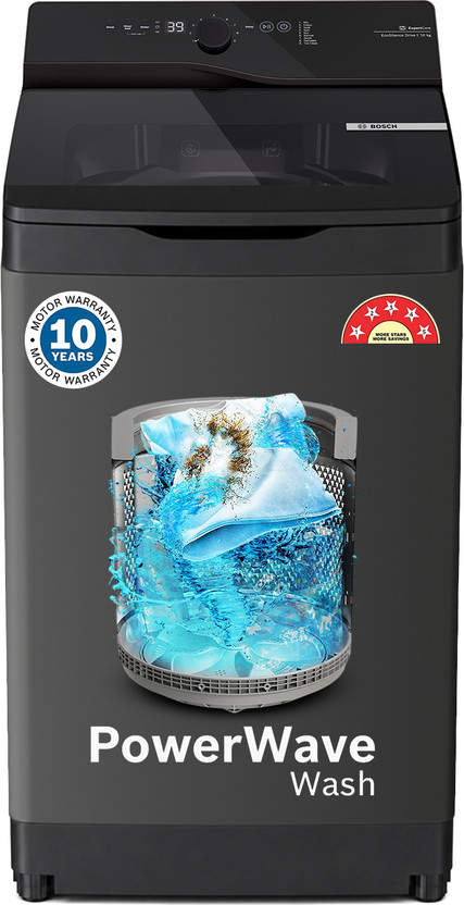 BOSCH 10 kg Fully Automatic Top Load Washing Machine Black