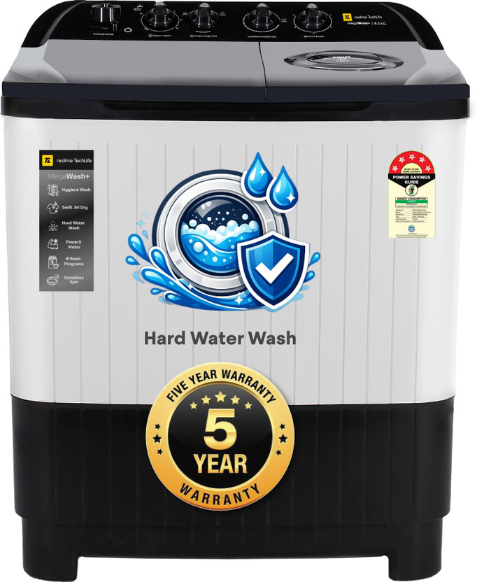 realme TechLife 8.5 kg Semi Automatic Top Load Washing Machine