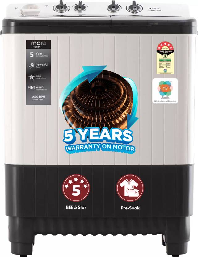 MarQ by Flipkart 9 kg 5 Star Semi Automatic Top Load Washing Machine