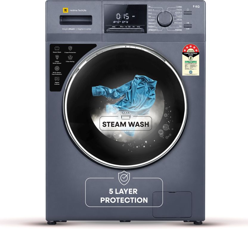 Realme TechLife 9 kg fully automatic front-load washing machine with heater