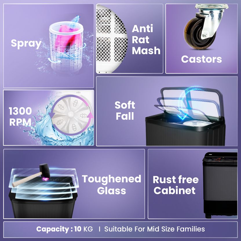 Haier 9 kg Toughened Glass Digital Kingfisher - Image 2