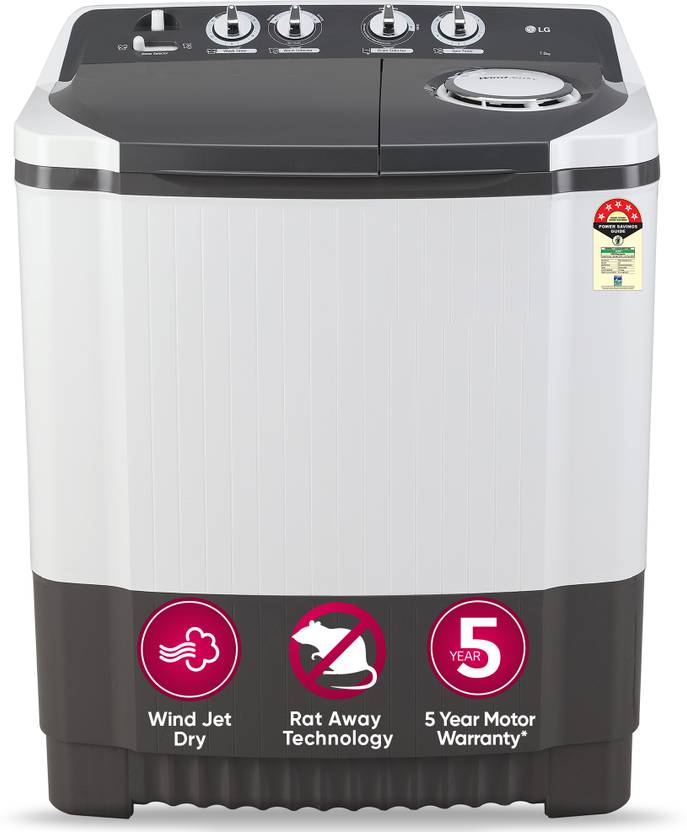 LG 7 kg 5 star rating and Wind jet dry Semi Automatic Top Load Washing