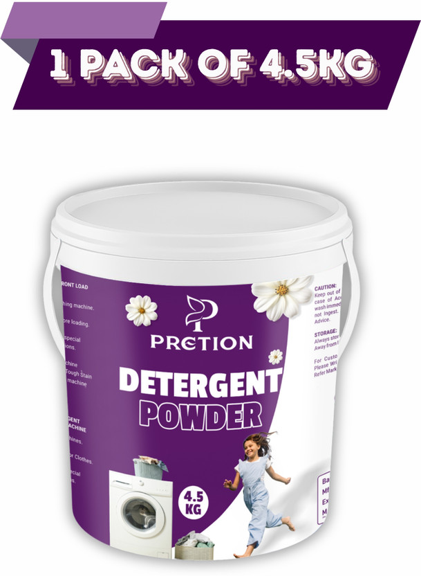 PRETION Flash Bright Laundry Detergent Powder 4.5 kg Tough Stain