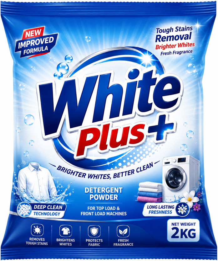 Dhavalenterprise White Plus Detergent Powder 2 kg