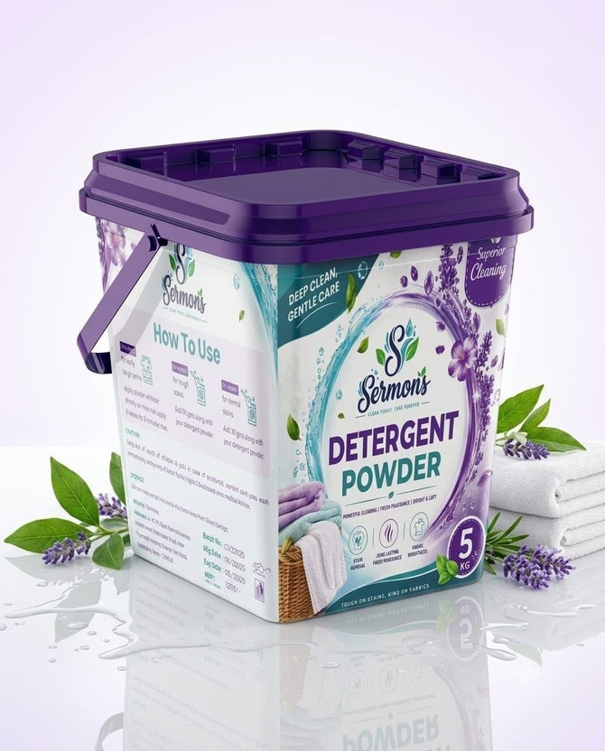 Sermons Detergent Powder 5kg Dissolves Easily, Color Safe