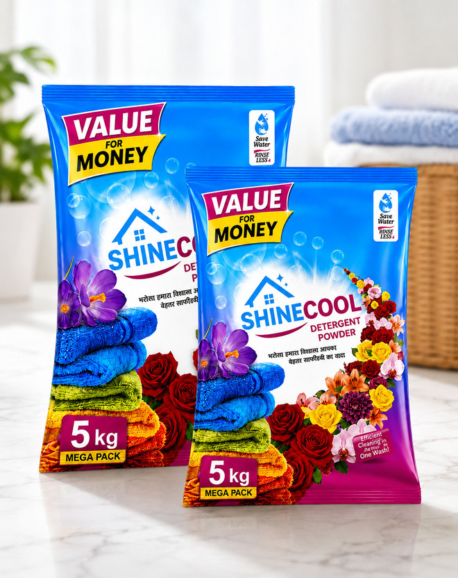 SHINECOOL 5+5kg washing powder laundry powder powerful cleaning