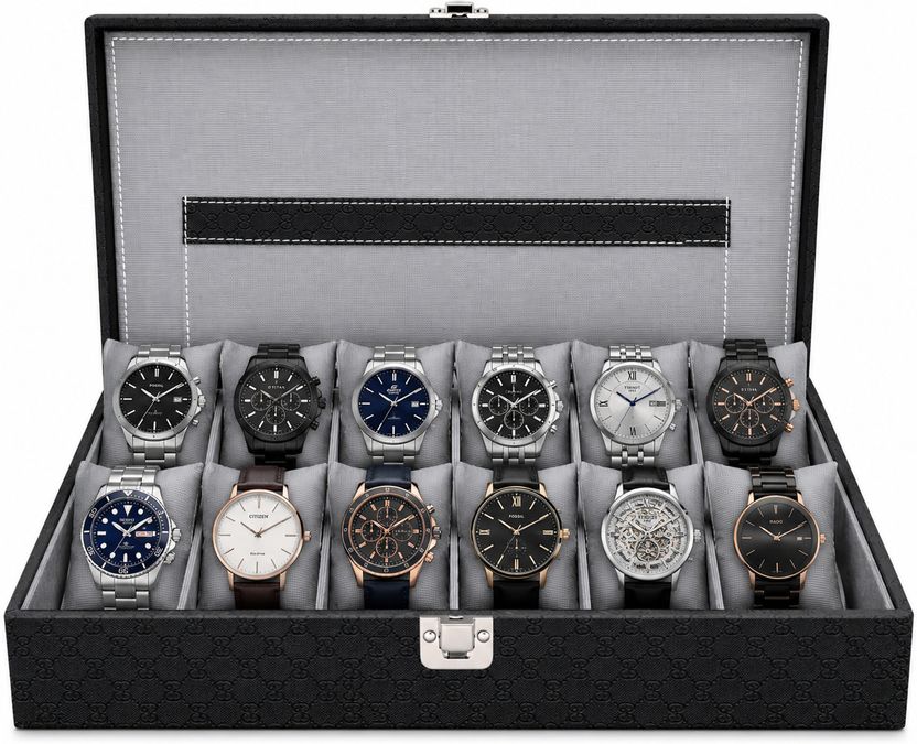 glaxy craft DM-12-PKT Watch Box Black Grey 12-Watch - Image 1