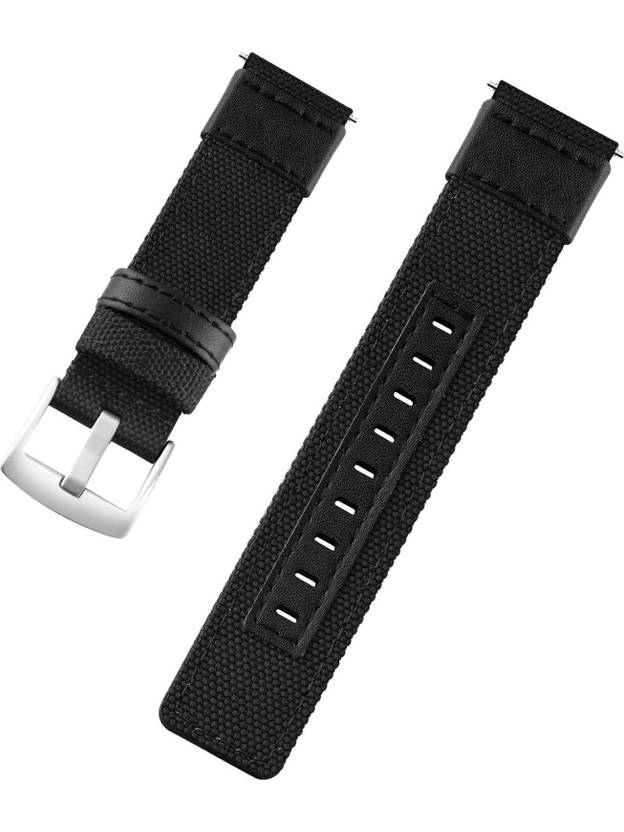 TIMEWEAR 510BLACK22 22 mm Fabric Watch Strap