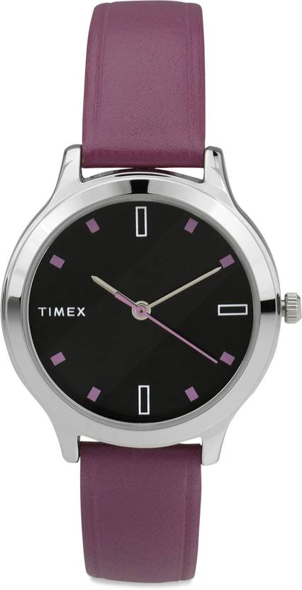 TIMEX Black Dial Genuine Leather Strap Analog Watch - For Women TWTL10102