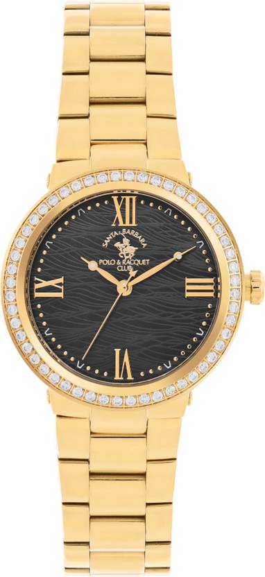 Santa Barbara Polo & Racquet Club Black Dial Analog Watch  - For Women SB.1.10553-2