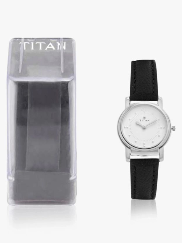 Titan Quartz White Dial Black Leather Strap Analog Watch - Image 9