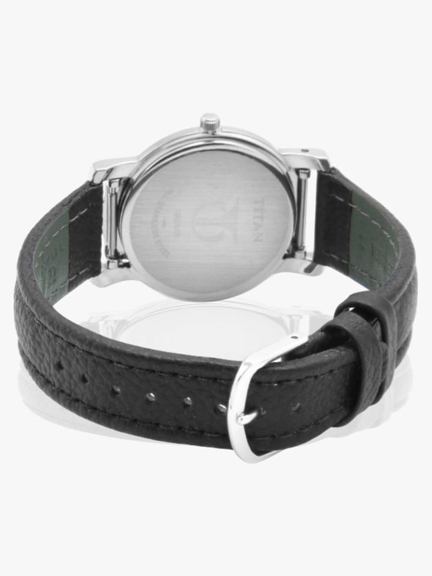 Titan Quartz White Dial Black Leather Strap Analog Watch - Image 6