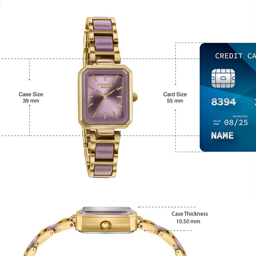 SONATA Poze 9 Quartz Purple Dial Watch - Image 7