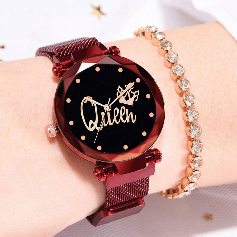 Daniel Jubile watch for women watch Analog Watch - For Women Queen Magnetic Strap Mash Girls Watch For Women Red