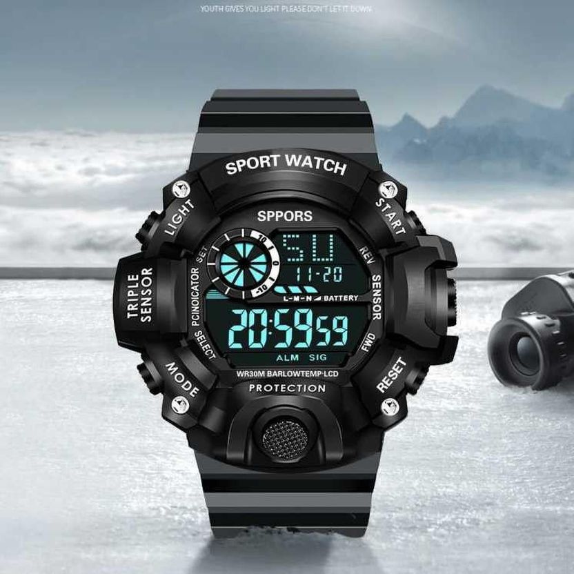 TERIZLA Black Digital Jee Shock Unisex Watch - Image 7