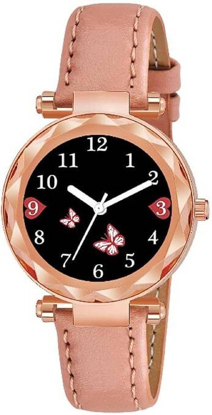 Anaiza LEATHER FUDDI-PINK Analog Watch - For Women