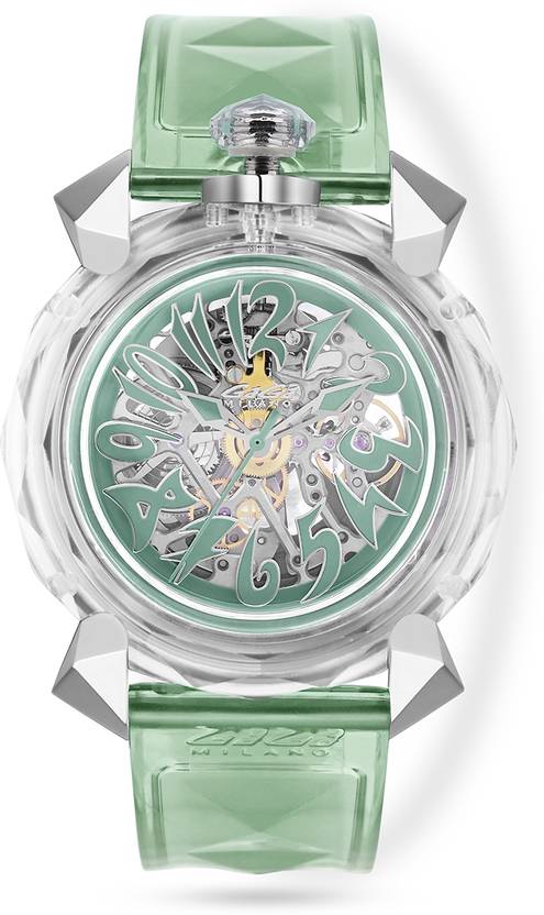 Gaga Milano Automatic Watch Crystal 46mm Skeleton watch for Unisex Analog Watch - For Men & Women