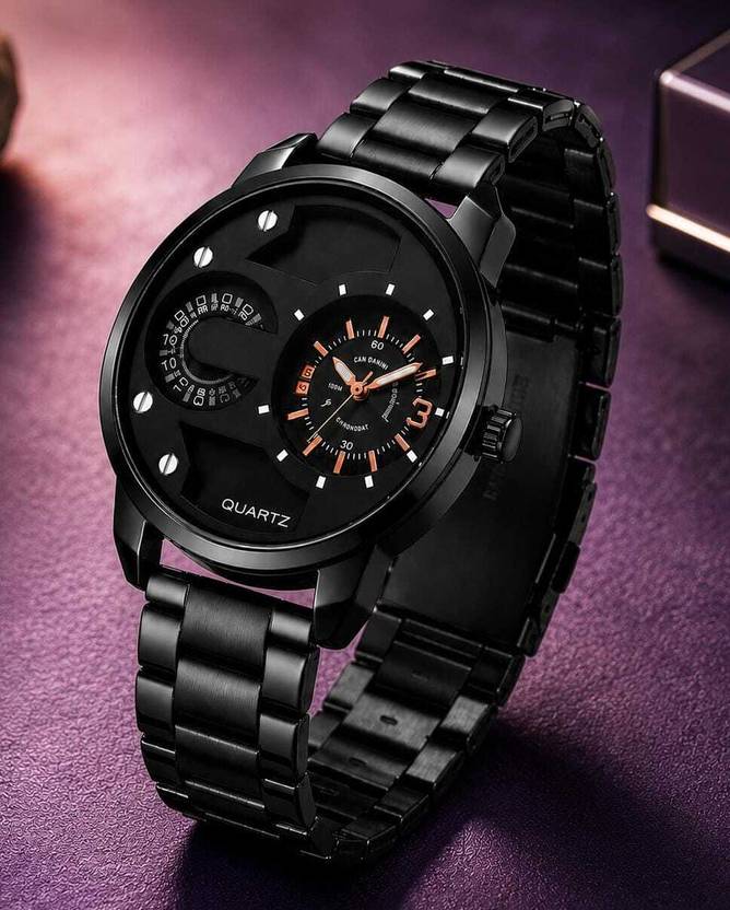 Anandani Trendy Men Elegant Black Dial Wrist Watch With Premium Design Trendy Men Elegant Black Dial Wrist Watch With Premium Design Analog Watch  - For Men