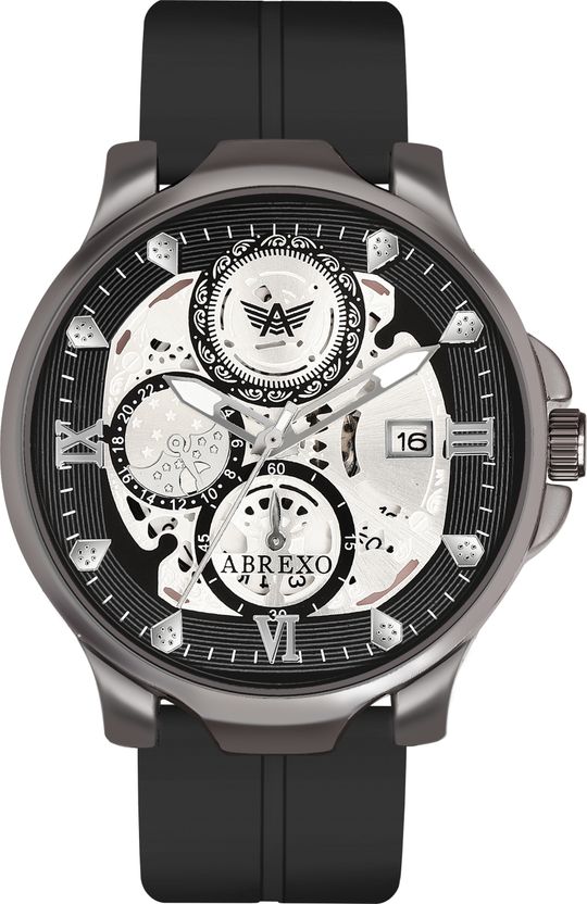 ABREXO Gun Metal Date Watch Black Magnet Strap - Image 7