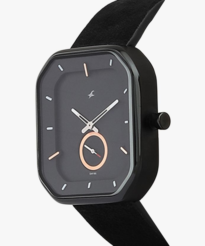 Fastrack After Dark Black Dial Black LeatherStrap Analog Watch - Men - Image 4