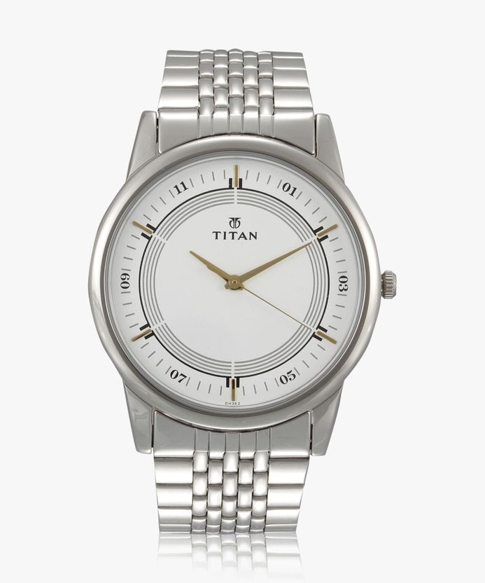 Titan Quartz White Dial Silver Metal Strap Analog Watch - Image 5
