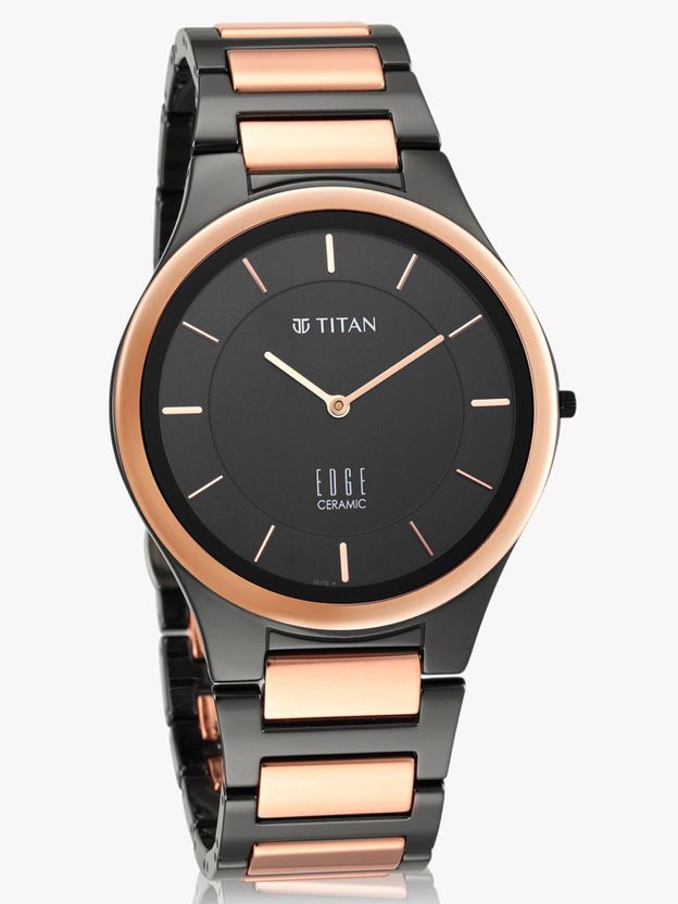 Titan Edge Ceramic Quartz Midnight Gold Black Dial - Image 5