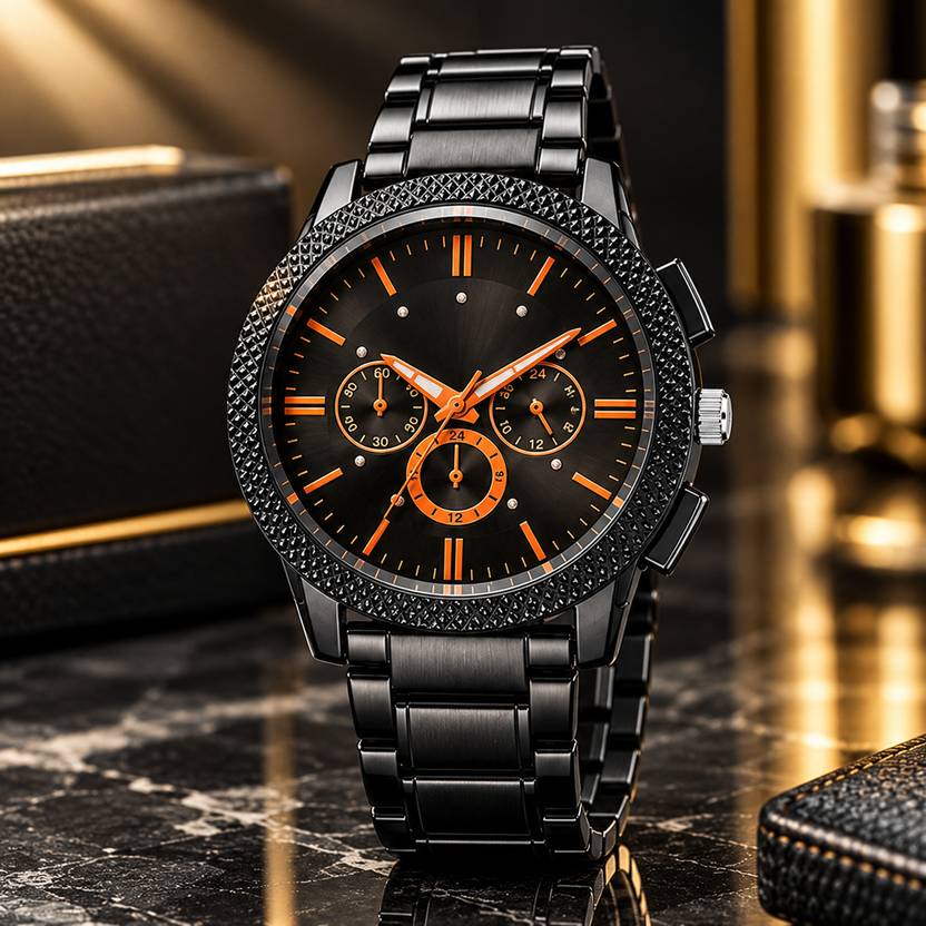 buyhatke PREMIUM SERIES Analog Watch  - For Men BLACK CHAIN WATCH 129