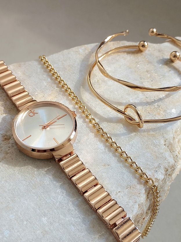 OCTAGON Gold Band Round White Dial Women's Watch - Image 10