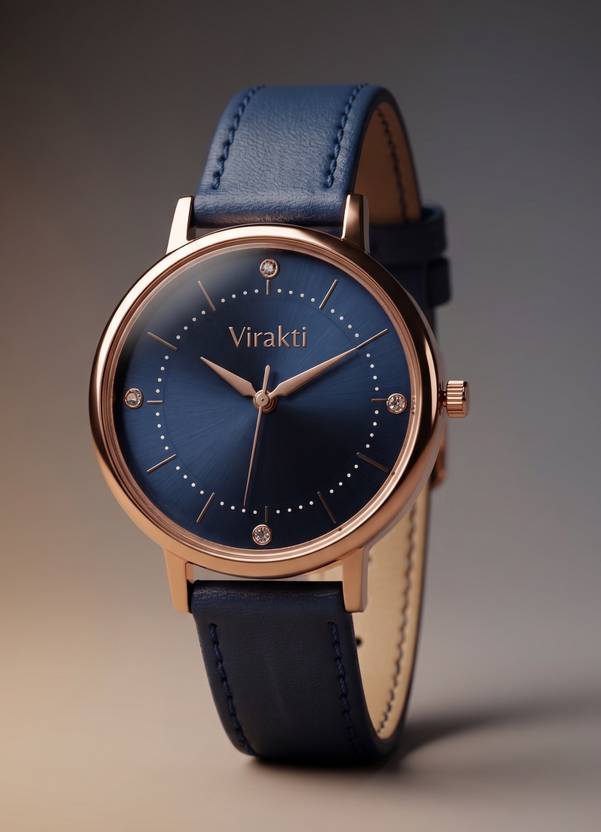 VIRAKTI New Solid Black Dial With Genuine Leather Belt Analog Watch  - For Girls Hand Wrist Watch