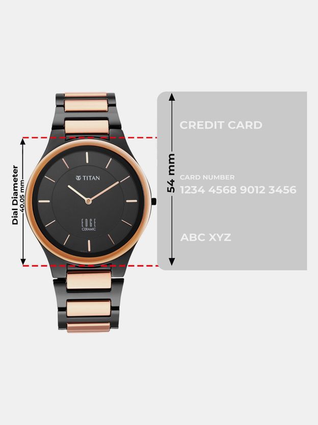 Titan Edge Ceramic Quartz Midnight Gold Black Dial - Image 4