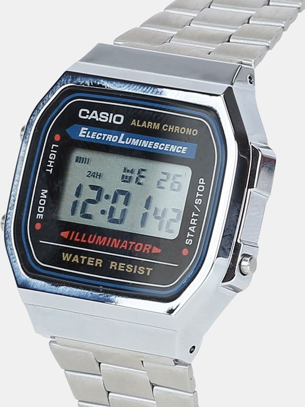 CASIO Vintage A168WA-1W Black Dial Silver Stainless Steel - Image 5