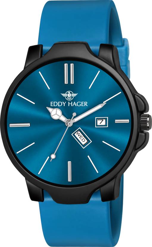 EDDY HAGER Day And Date Display Analog Watch - For Men EH-200-SKY BLUE