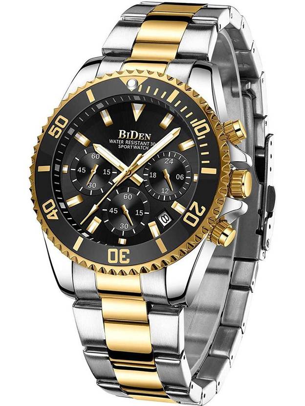 BIDEN Mens Watch Chronograph Luxury Golden wrist Watch Golden Analog Watch  - For Men 37