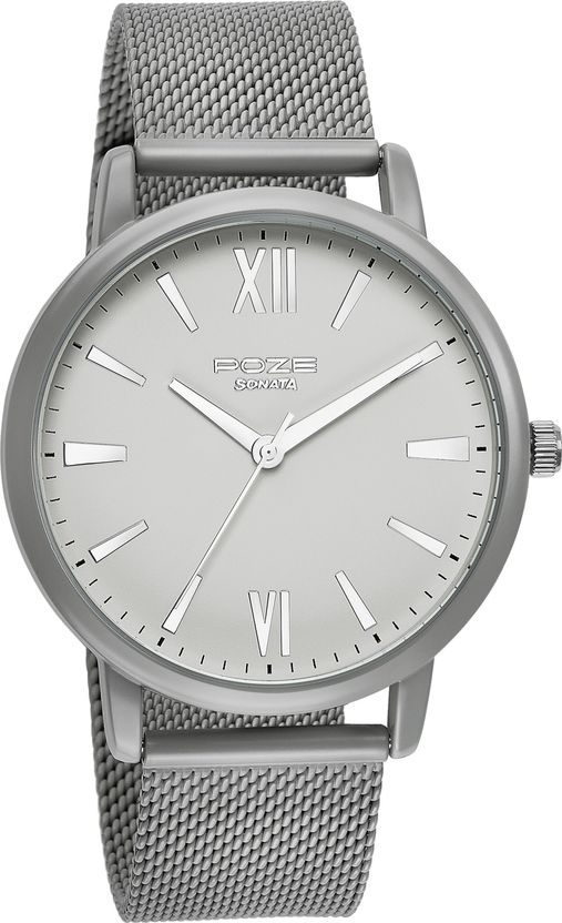 SONATA Poze Grey Strap Black Dial Men's Watch - Image 3