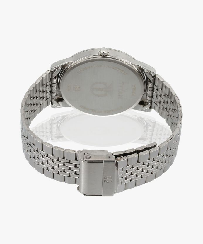 Titan Quartz White Dial Silver Metal Strap Analog Watch - Image 6