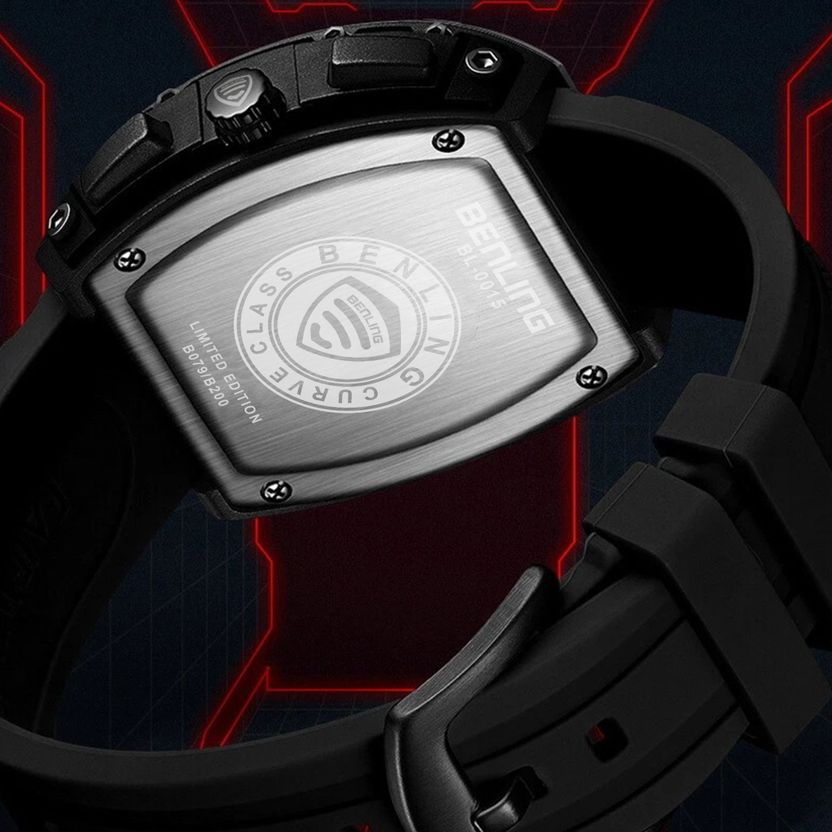 Benling Unisex Barrel Shape Resin Chronograph Watch - Image 4