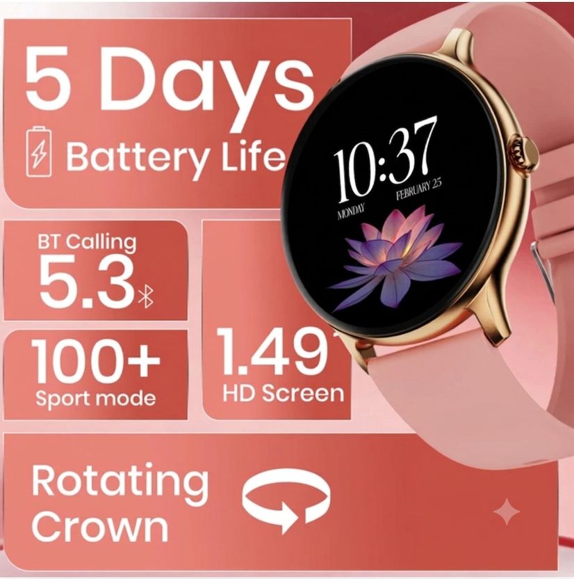 ROXTO Smart Round Pink Watch - Image 4