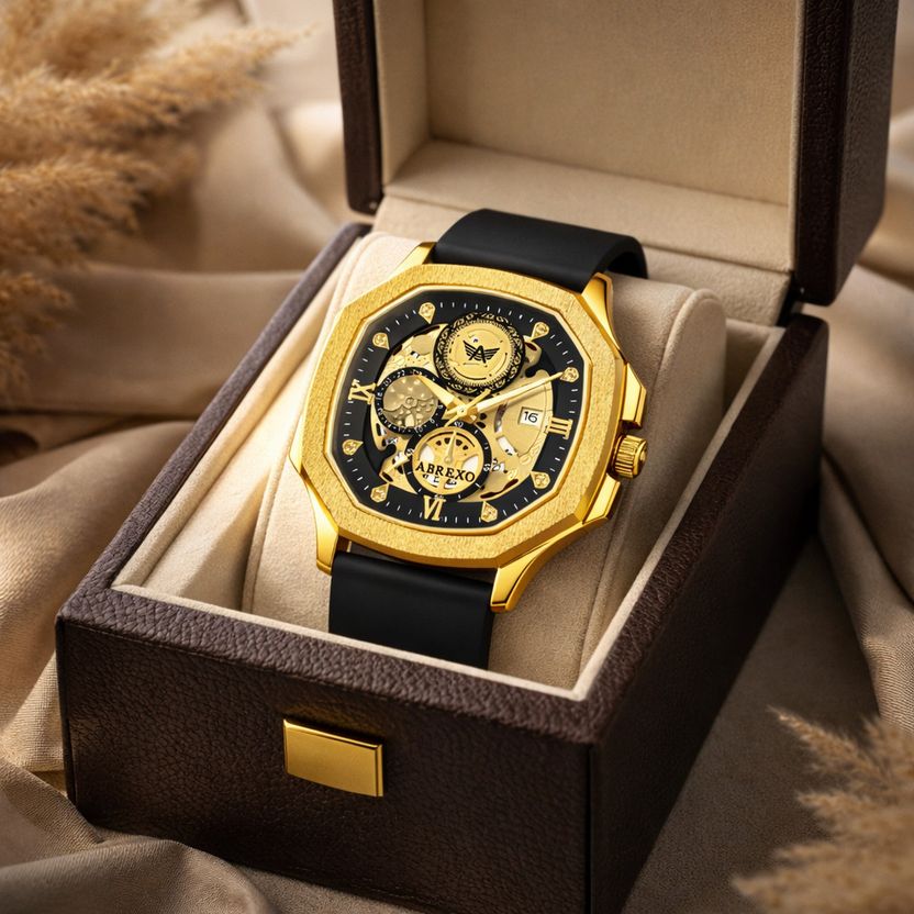 ABREXO GODFATHER Square Chrono Gold Dial - Image 3
