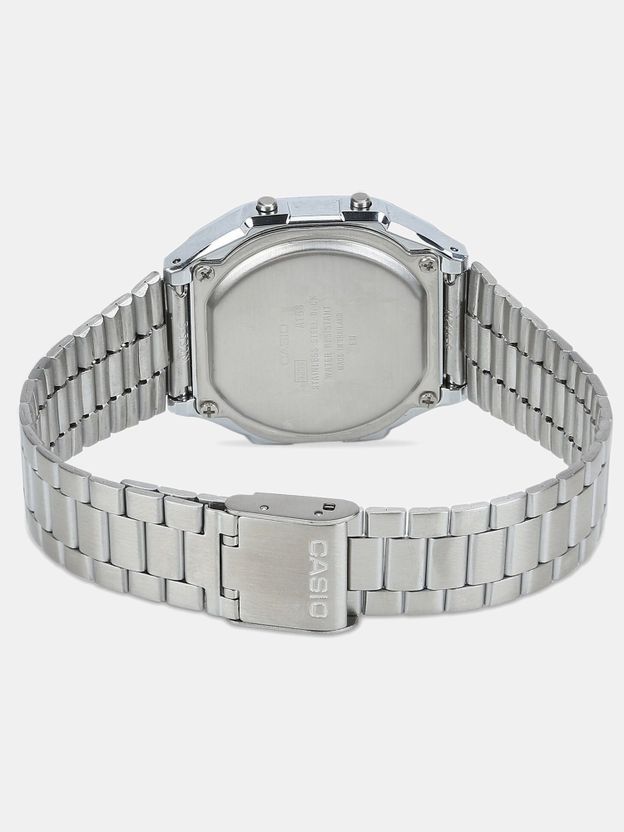 CASIO Vintage A168WA-1W Black Dial Silver Stainless Steel - Image 7