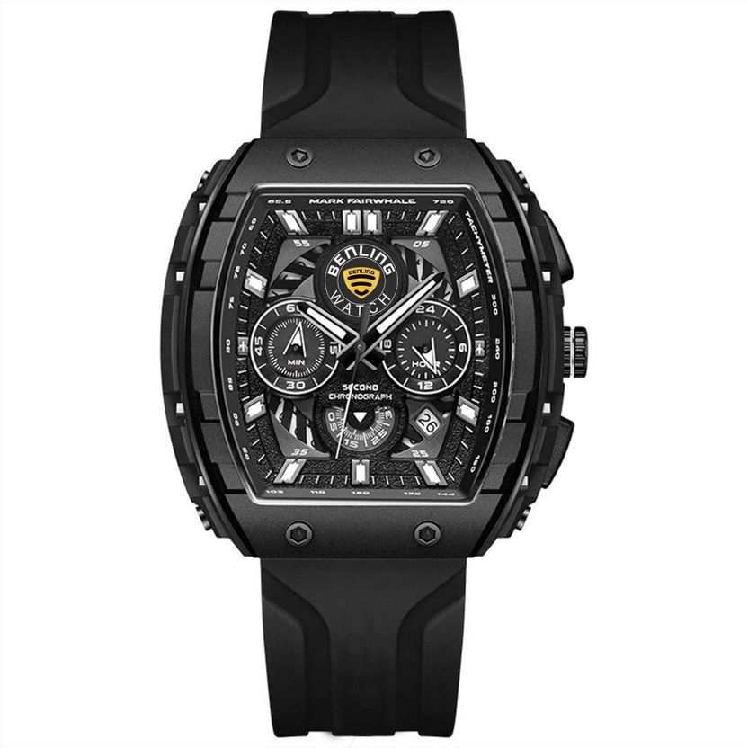 Benling Unisex Barrel Shape Resin Chronograph Watch - Image 1