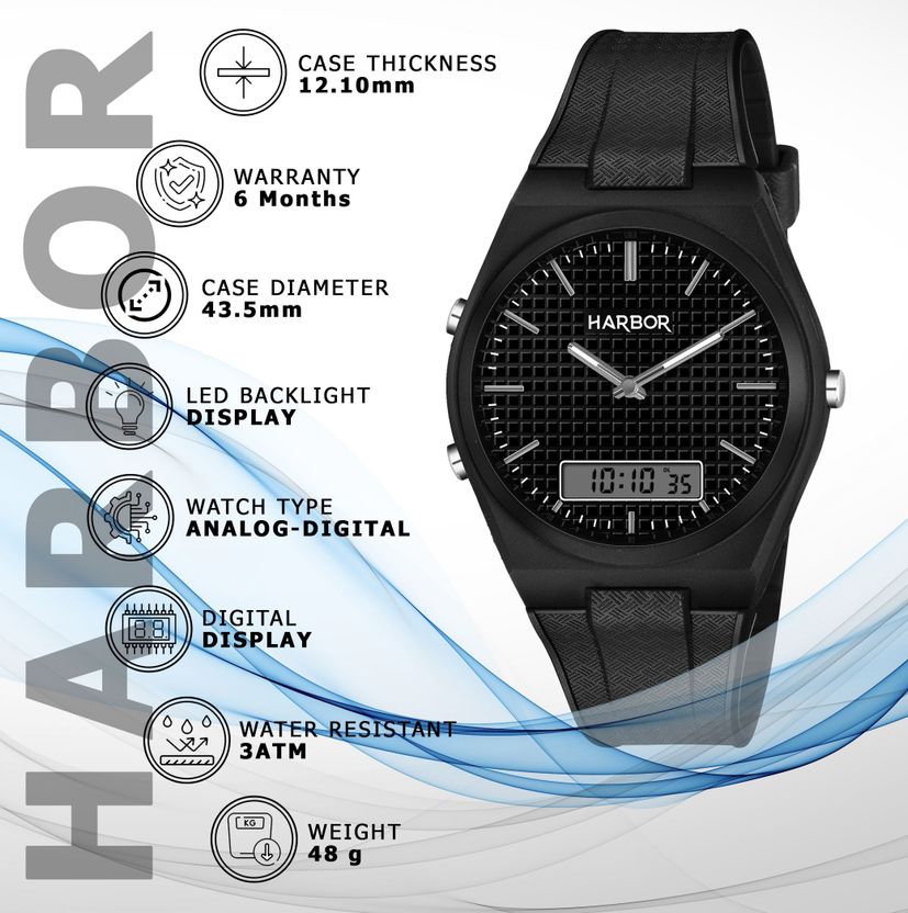 Harbor Contemporary Slim Analog-Digital Men's Watch - Image 8