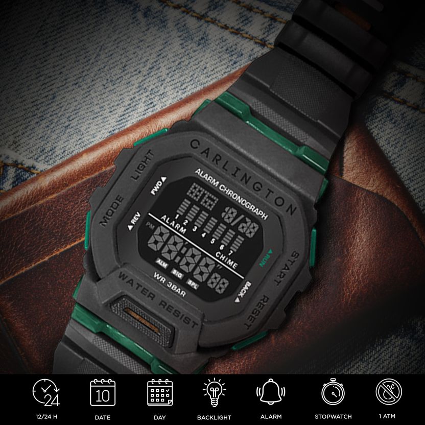 Carlington Endurance Series Digital Watch - CT 2106 Black - Image 8