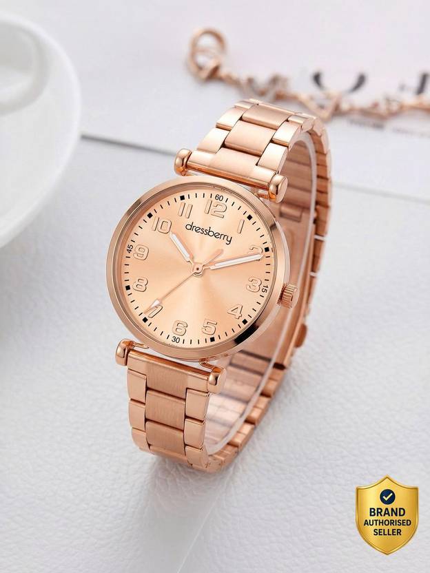Dressberry 801 New Designer Rose Gold Dial with Linked Chain Watch Analog Watch  - For Women 801 Rose Gold Dial For women