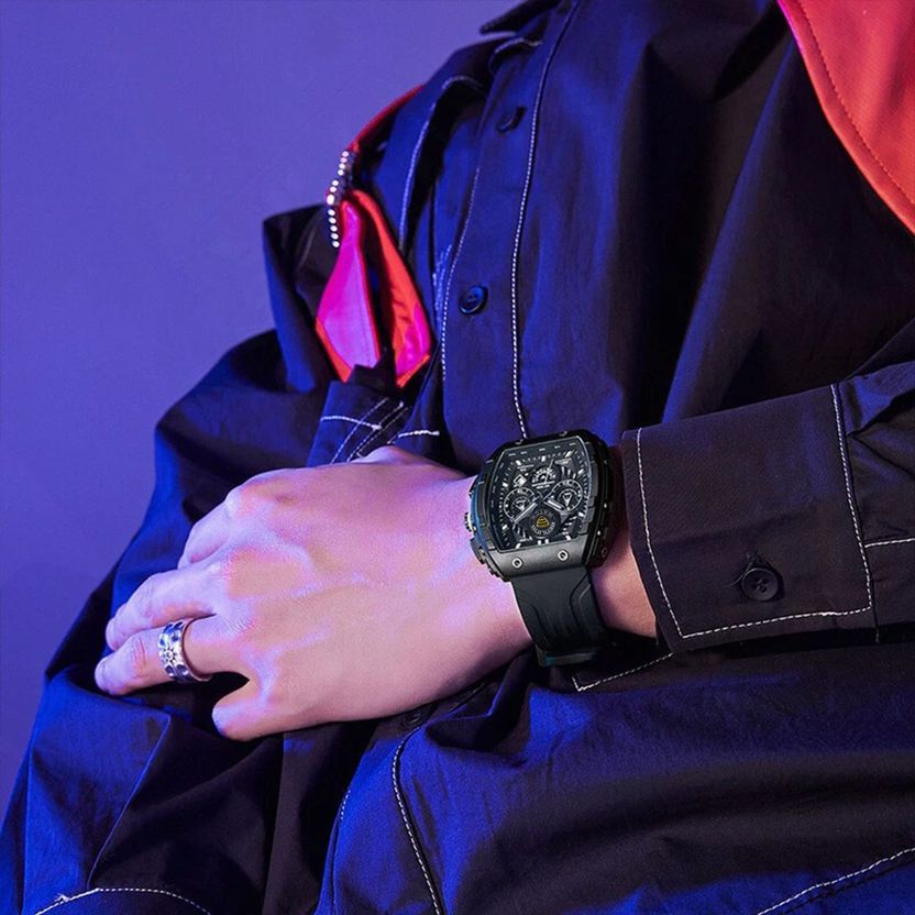 Benling Unisex Barrel Shape Resin Chronograph Watch - Image 5