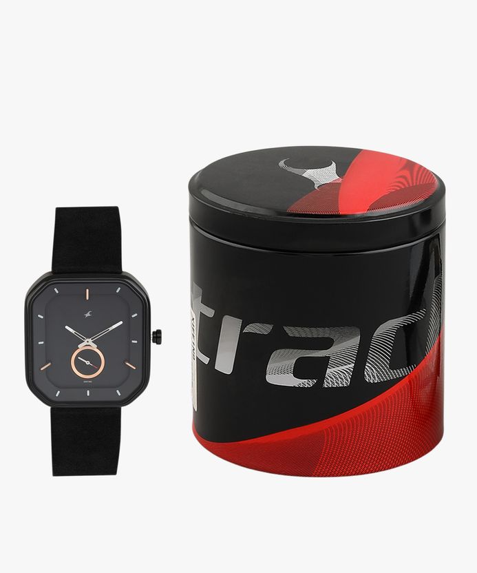 Fastrack After Dark Black Dial Black LeatherStrap Analog Watch - Men - Image 9