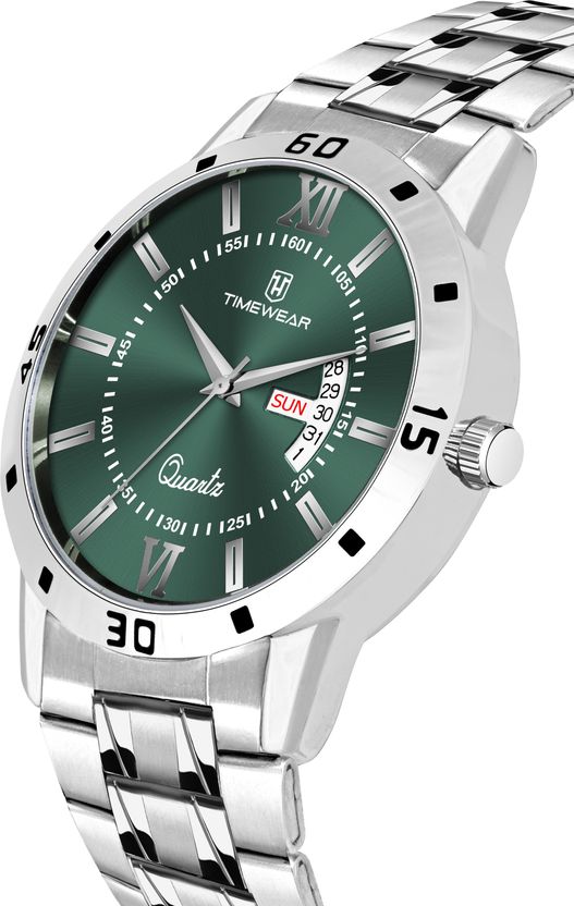 TIMEWEAR Green Roman Dial Stainless Steel Watch - Image 5